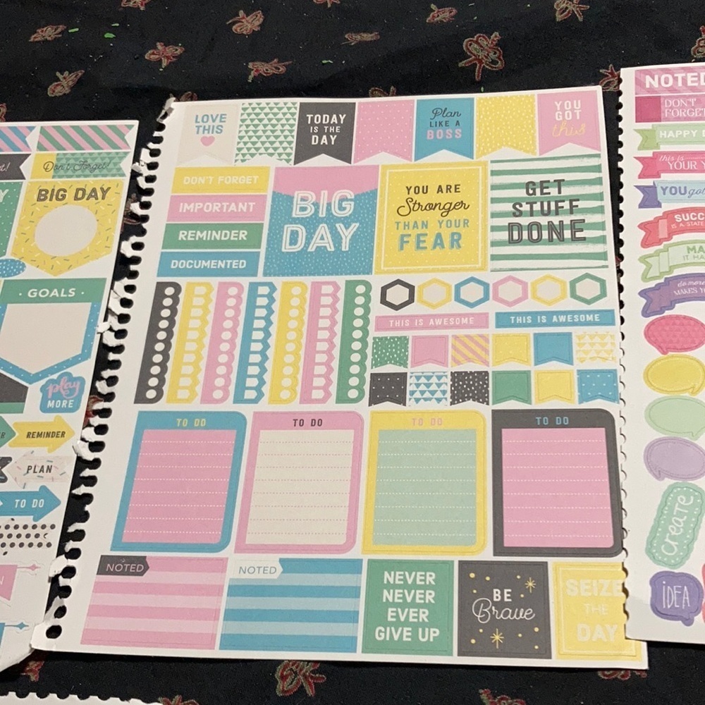 A lot of stickers used